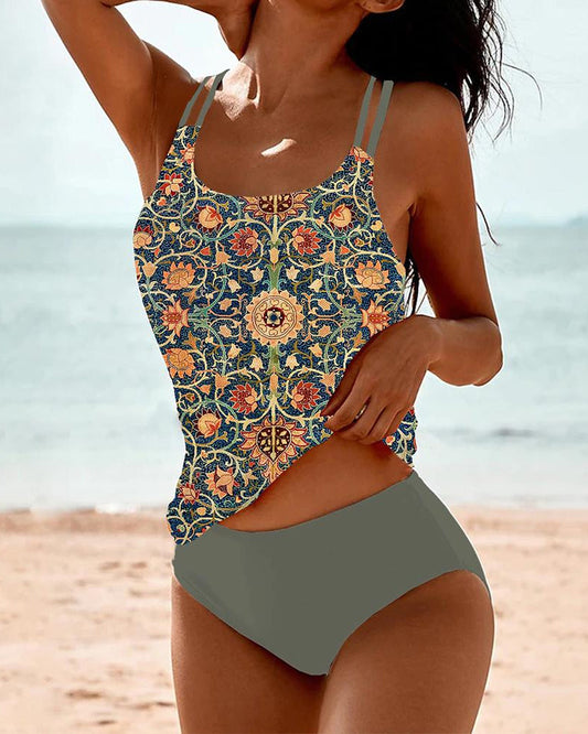 Grace | Tijdloze Dubbele-Strap Gedrukte Tankini