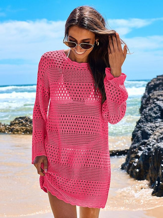 Bellaza CozyKnit Gehaakte Strandjurk met Pullover Stijl