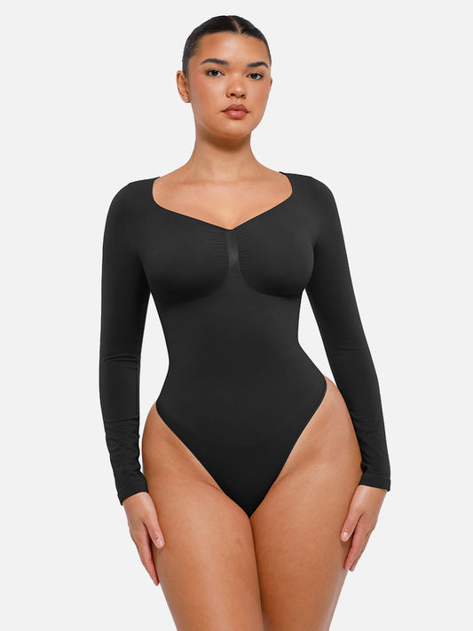 Inaya | Naadloze Bodysuit met Lange Mouwen en Tummy Control