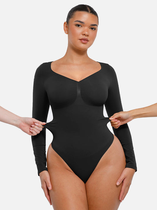 Inaya | Naadloze Bodysuit met Lange Mouwen en Tummy Control